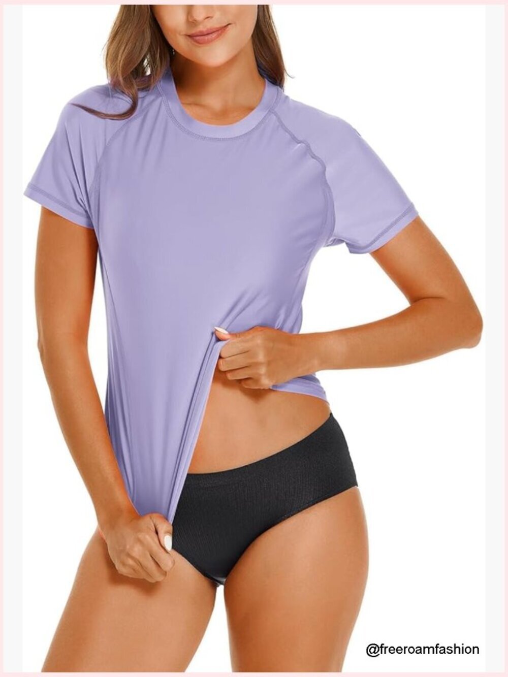 UPF 50+ Rash Guard Swim Top Short Sleeve Quick Dry Sun Protection Shirt